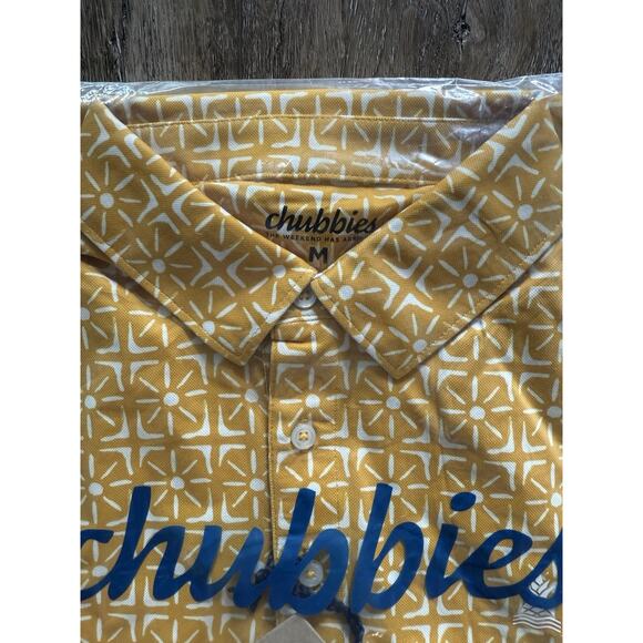 Chubbies Range Polo Shirt- The Sundial - Yellow, Men's Medium NEW NEW NEW - Picture 2 of 5